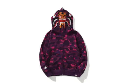 BAPE Shark Hooded Hoodie Purple
