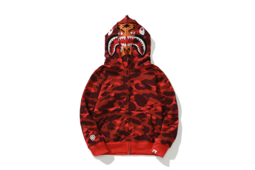 BAPE Shark Hooded Hoodie Red