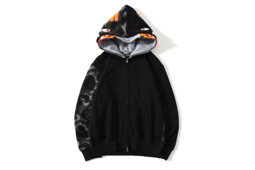 BAPE Shark Full Zip Double Hooded Hoodie Black