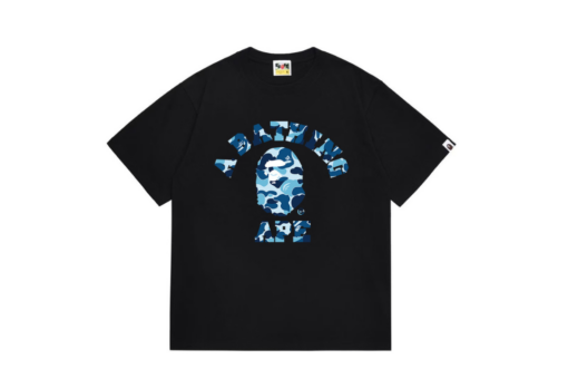 BAPE A Bathing Ape Light Blue Monogram T Shirt Black