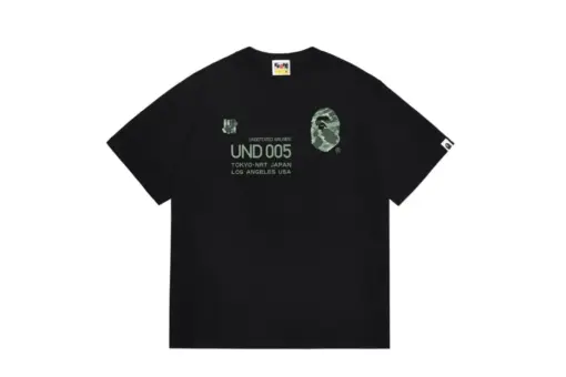 BAPE A Bathing Ape Undefeated Green Logo Design T Shirt Black