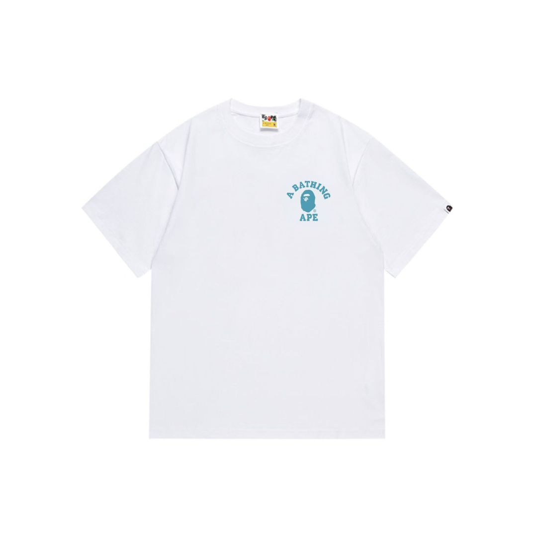 BAPE A Bathing Ape Blue Logo T Shirt White 2026 | Drip Kickz BAPE A Bathing Ape Blue Logo T Shirt White
