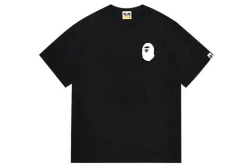 BAPE A Bathing Ape T Shirt Black With White Logo