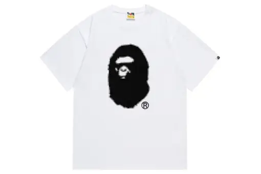 BAPE Pixel Ape Head Relaxed Fit T Shirt White