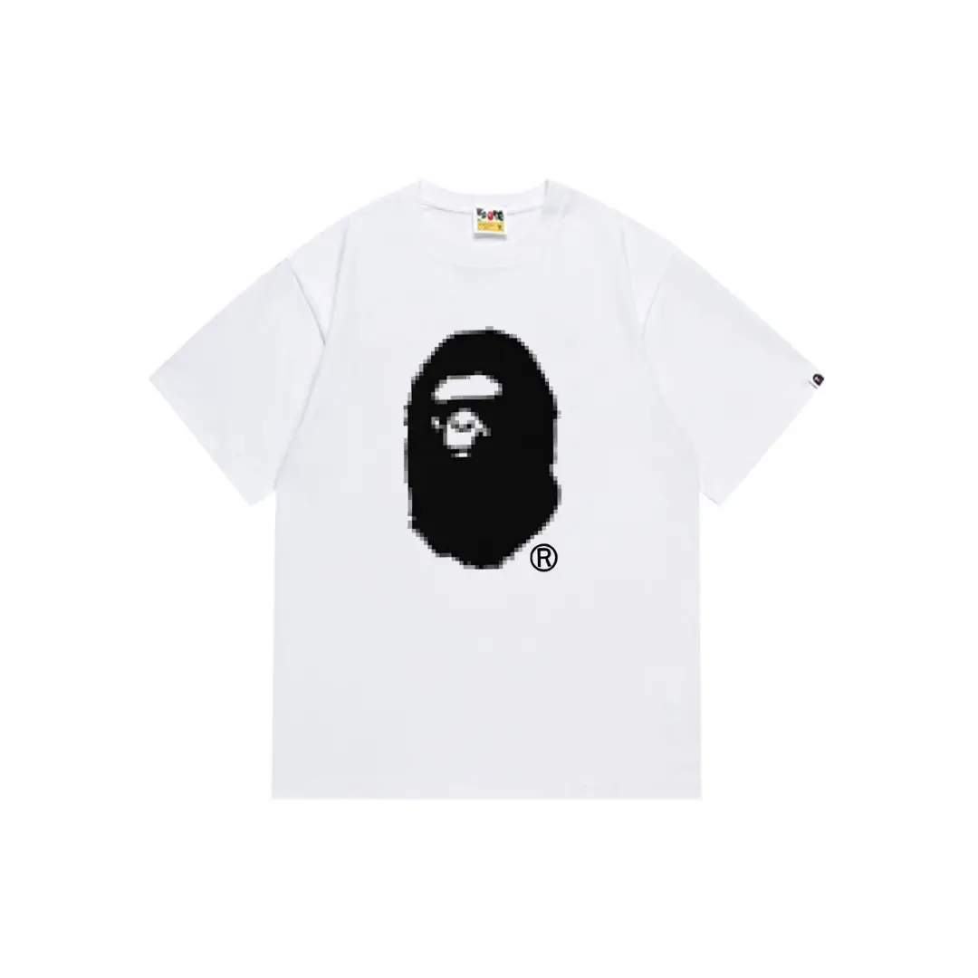 BAPE Pixel Ape Head Relaxed Fit T Shirt White 2026 | Drip Kickz BAPE Pixel Ape Head Relaxed Fit T Shirt White