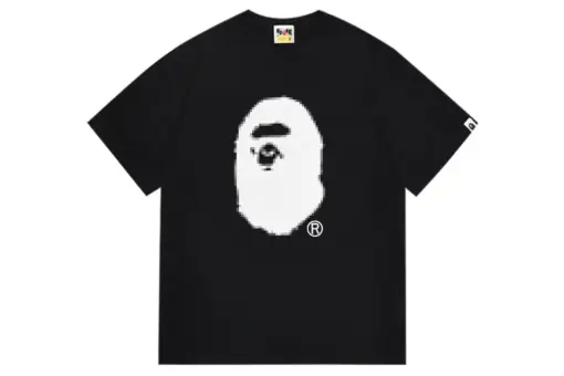 BAPE Pixel Ape Head Relaxed Fit T Shirt Black