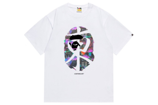 BAPE A Bathing Ape Neon Monogram T Shirt White