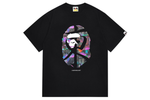 BAPE A Bathing Ape Neon Monogram T Shirt Black