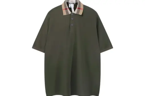 Burberry Cheack Harrington Polo T Shirt Olive Green
