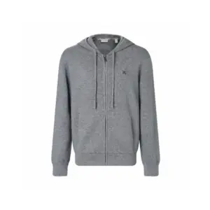 Burberry Zipper Gray Hooded Jacket Hoodie