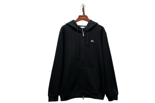 Burberry Zipper Hoodie Black With Monogram