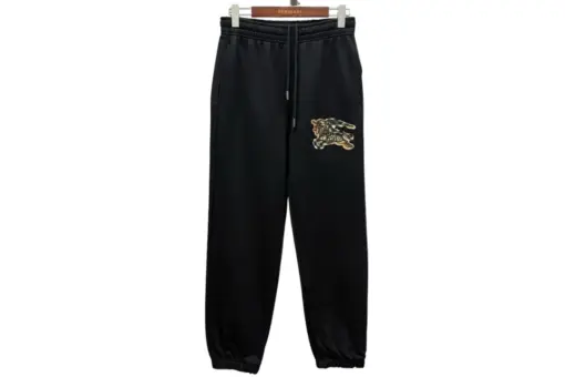 Burberry Logo Print Black Trouser Pant