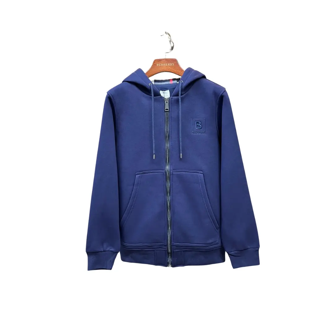 Burberry Zipper Hooded Hoodie Navy Blue 2026 | Drip Kickz Burberry Zipper Hooded Hoodie Navy Blue