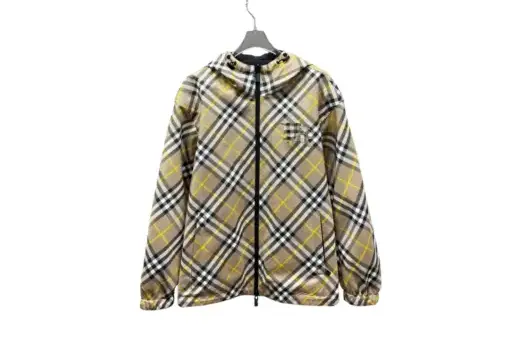 Burberry Zipper Cheack Hoodie Yellow White Stripes