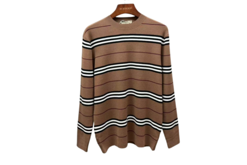 Burberry Sweater Brown With White Stripes
