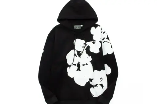 Denim Tears Black Hoodie White Floral Print
