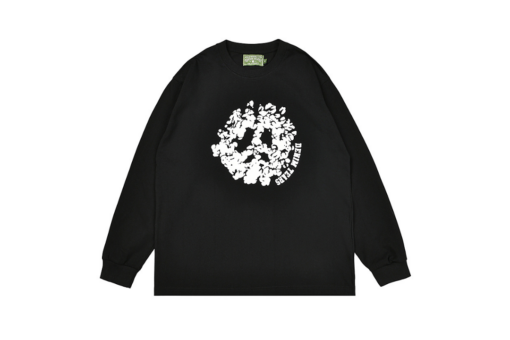Denim Tears Black Sweater With Floral Monogram Embossed