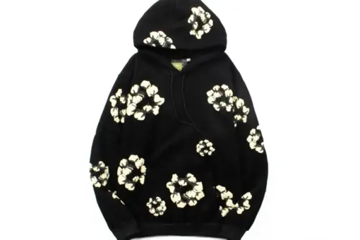 Denim Tears Black Hoodie Floral Print