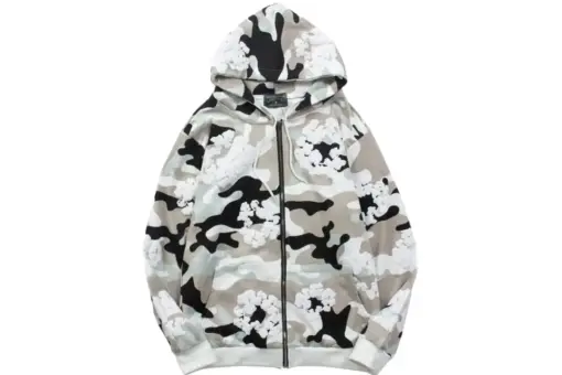 Denim Tears Black White Zipper Hoodie