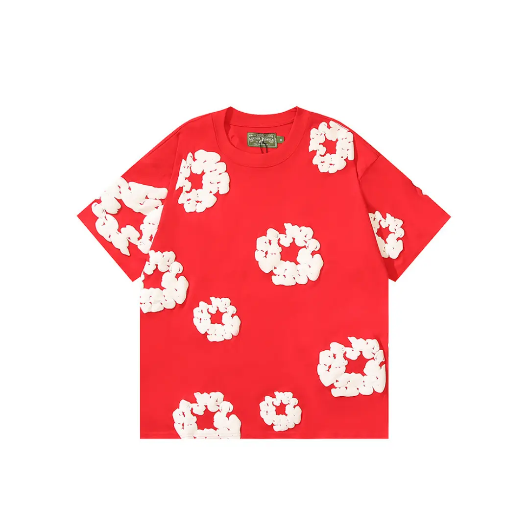 Denim Tears White Floral Monogram T Shirt Red 2026 | Drip Kickz Denim Tears White Floral Monogram T Shirt Red