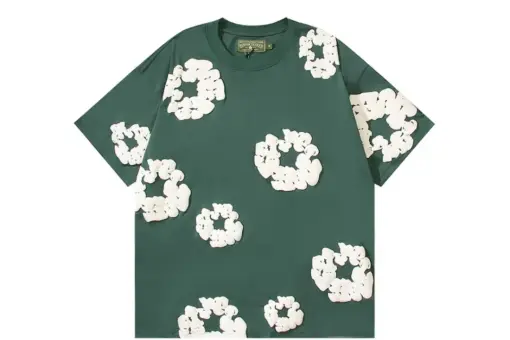 Denim Tears White Floral Monogram T Shirt Green