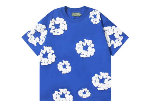 Denim Tears Floral Monogram T Shirt Deep Blue