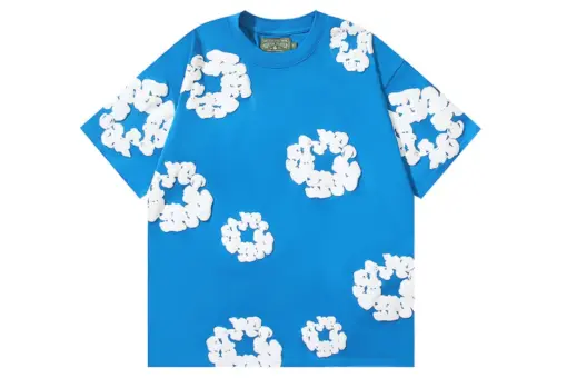 Denim Tears Floral Monogram T Shirt Blue
