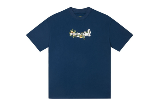 Denim Tears Text Monogram T Shirt Deep Navy Blue