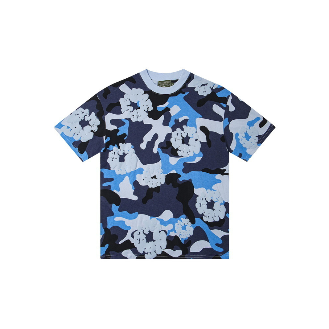 Denim Tears White Floral Monogram T Shirt Navy Blue 2026 | Drip Kickz Denim Tears White Floral Monogram T Shirt Navy Blue