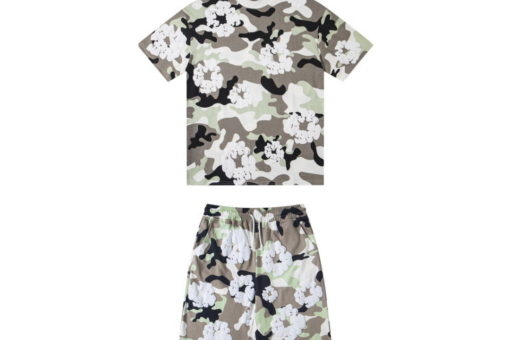 Denim Tears Short Set White Gray Floral Print