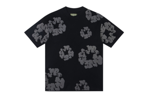 Denim Tears White Floral Monogram T Shirt Deep Black