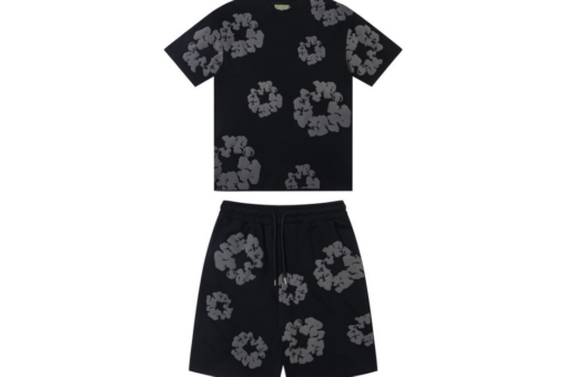 Denim Tears Short Set Black Floral Print
