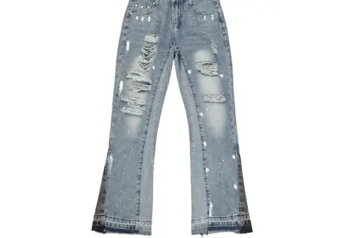 Gallery Dept. White With Faded Gray Jeans With Frayed Hem