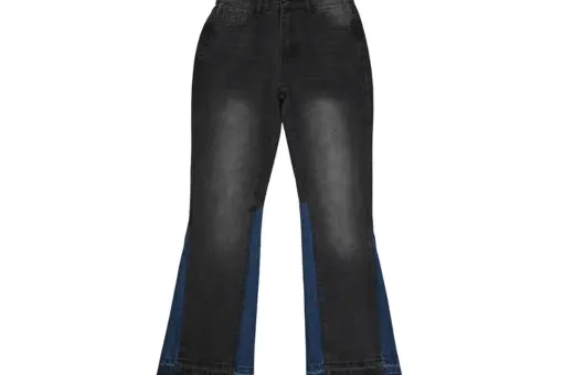 Gallery Dept. Black With Faded Gray Flared Jeans Frayed Hem
