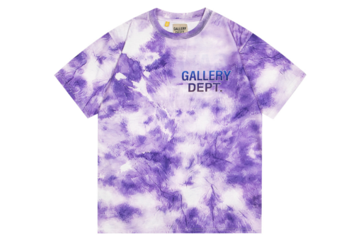 GALLERY DEPT. Exploited T Shirt Purple With White Tie Dye