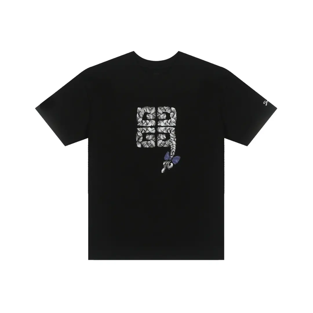 Givenchy Black T-Shirt With 4G Braid Print 2026 | Drip Kickz Givenchy Black T-Shirt With 4G Braid Print