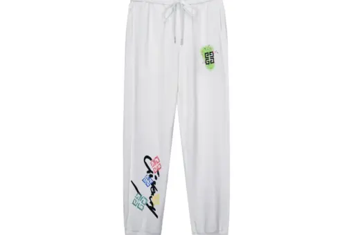 Givenchy White Pant Trouser With Design