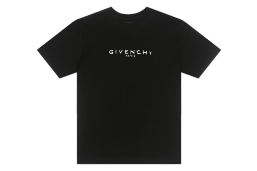 Givenchy T Shirt Black With Paris Text Logo Embosed