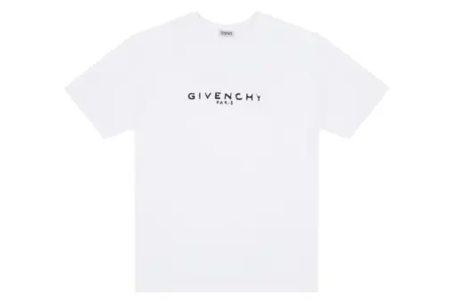 Givenchy T Shirt White With Paris Text Logo Embosed