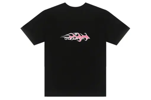 Givenchy T Shirt Black With Monogram Blazing Effect
