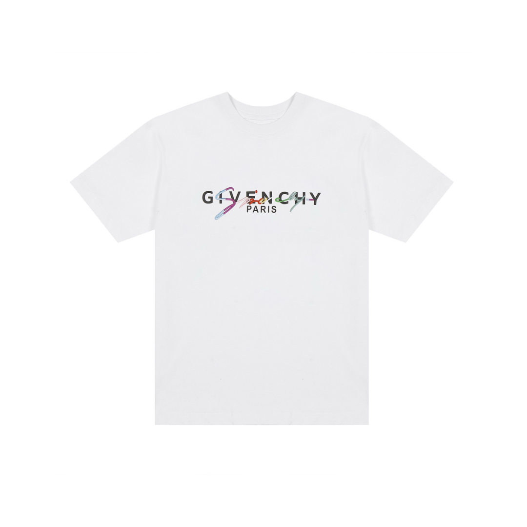 Givenchy T Shirt White Multicolour Logo Design 2026 | Drip Kickz Givenchy T Shirt White Multicolour Logo Design