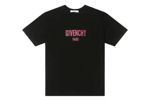 Givenchy Paris Red Logo T Shirt Black