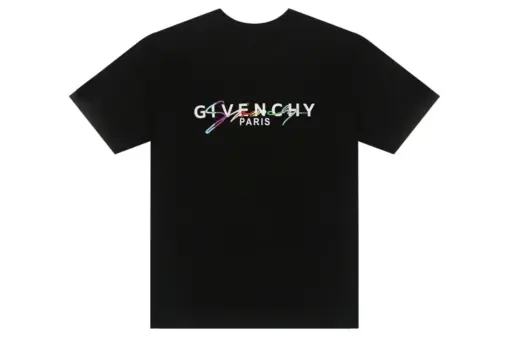 Givenchy T Shirt Black Multicolour Logo Design