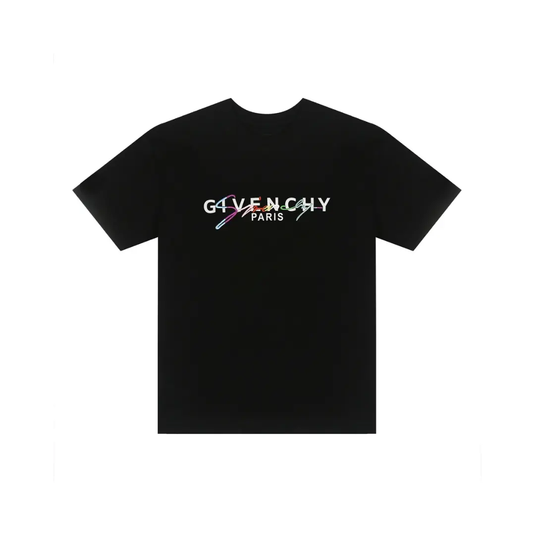 Givenchy T Shirt Black Multicolour Logo Design 2026 | Drip Kickz Givenchy T Shirt Black Multicolour Logo Design