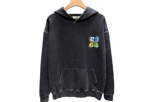 Givenchy Hoodie Black With Yelllow Green Monogram Design