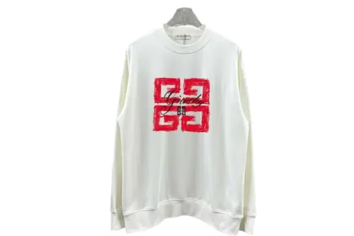 Givenchy Sweater Black With Red Monogram Design