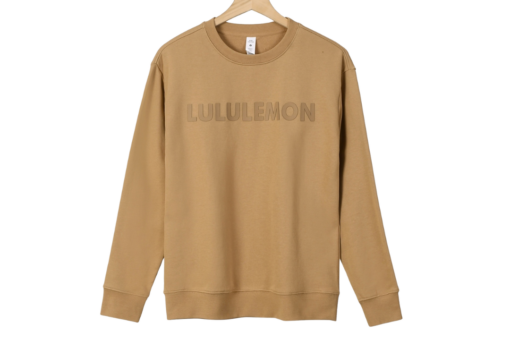 Lululemon Sweatshirt Beige Brown With Monogram Print