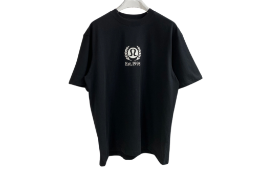 Lululemon T Shirt Black With White Monogram Printed