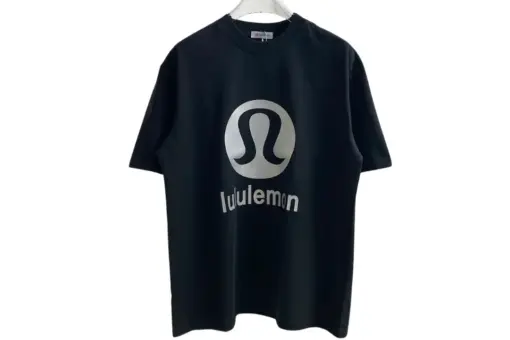 Lululemon T Shirt Black With Monogram Print