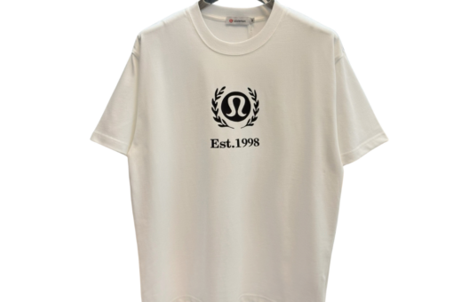 Lululemon T Shirt White Monogram Design Print